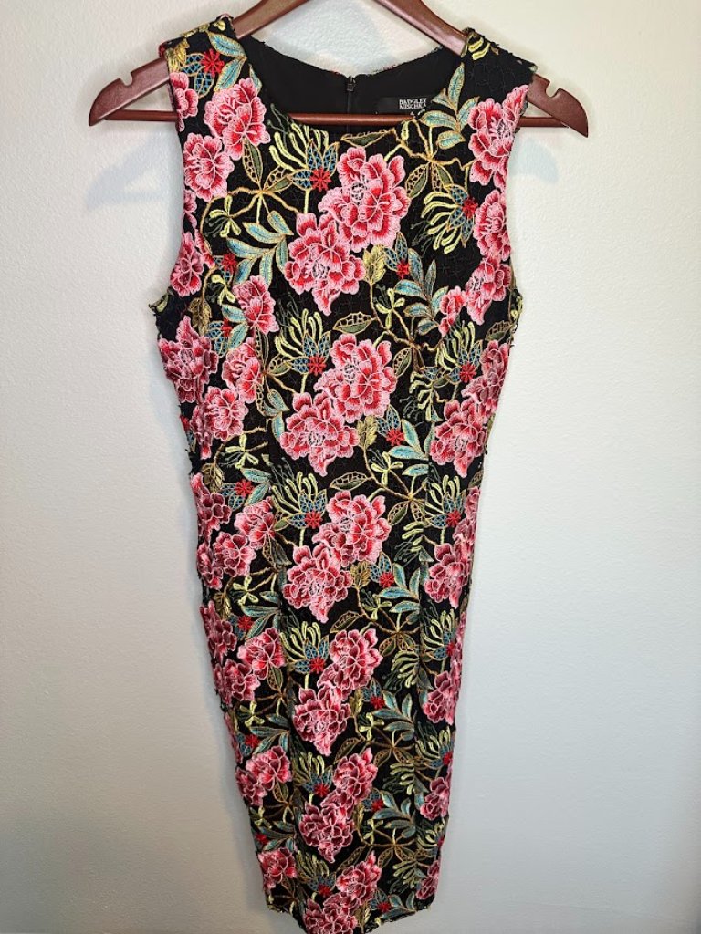 Anthropologie X Badgley Mischka Savion Embroidered Floral Sheath Dress - 6